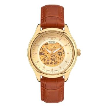 Imagem de Relógio TECHNOS masculino automático couro marrom 8N24AQ/0X