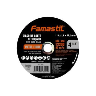 Imagem de Disco De Corte Inox Famastil 4.1/2 1mm Profissional Preto