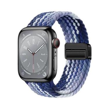 Imagem de Pulseira De Nylon Trançada Compatível Com Apple Watch Series S10 46mm 