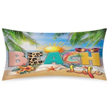 Imagem de Fronha King Size de cetim de seda para cabelo e pele, macia, antiderrapante, refrescante, palavra, praia, litoral, com fecho de envelope para dormir, mulheres, homens, crianças, 50,8 x 101,6 cm, 1