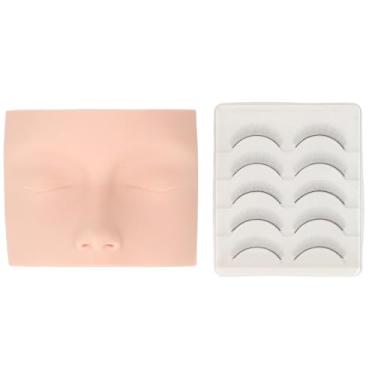 Imagem de Cabeça de manequim para prática de cílios com toque suave e realista para treinamento de extensão de cílios Modelo de cabeça de PVC reutilizável para extensões de cílios Prática e