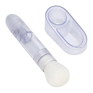 Imagem de Pincel para pó de unha Pincel para pó solto Pincel para blush 2 em 1 Utilitários multifuncionais Aperto confortável Conveniente Design rápido Nail Art Alça transparente Bandeja de