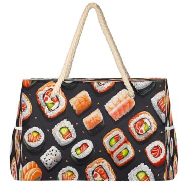 Imagem de hongjinglin Bolsa de praia grande, leve, dobrável, mandala, amarela, étnica, para piscina, bolsa de ombro, Cor 12, Large