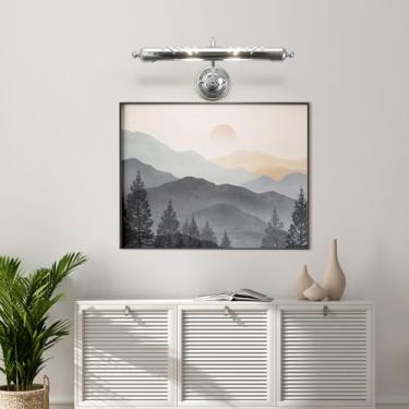 Imagem de Luminária de parede moderna em metal G9 com espelho, estilo linear, ideal para cabeceira, perfeita para exibir obras de arte emolduradas, quadros e pinturas em galerias. Possui braço articul