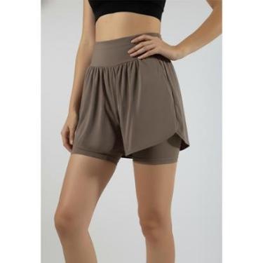 Imagem de Short Dry  MarromTreino Gym Feminino Academia e Atividades Esportivas-Feminino
