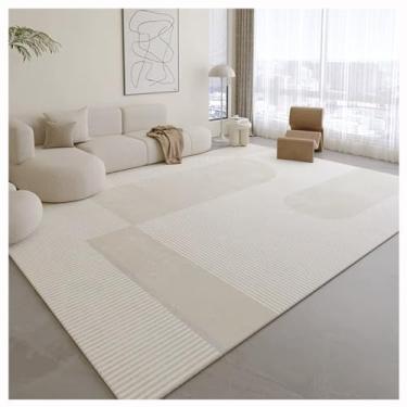 Imagem de SPXMQSS Tapetes de sala de estar, laváveis à máquina, tapetes macios para quarto, sala de estar, antiderrapante, para cozinha, quarto, sala de jantar, escritório, bege/cinza