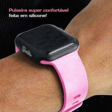 Imagem de Relogio Barbie Infantil Prova Dagua Digital Rosa Silicone Led Pulseira Ajustavel Casual