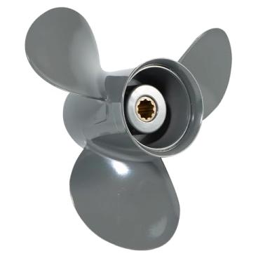 Imagem de Hélice de barco de popa de alumínio 3 lâminas 10 x 15 para motores Honda BF25HP BF30HP 10 estrias dente 7,6 cm rotação da caixa de engrenagens direita