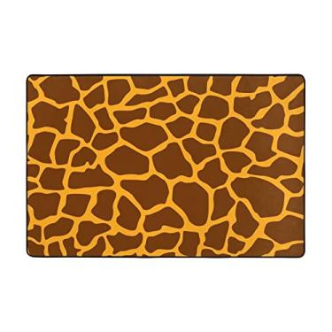 Imagem de Zeraoke Tapetes de área com estampa de girafa para sala de estar de 1,2 x 1,8 m, tapete macio e moderno, tapete felpudo antiderrapante para decoração de casa, tapete lavável para quarto, jantar,