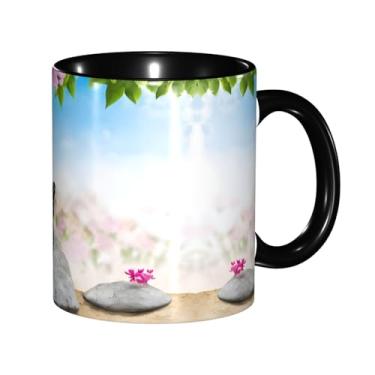 Imagem de Zeraoke Design Butterflies Print Canecas de café criativas, personalizadas, presente para família, tamanho de 325 ml, unissex