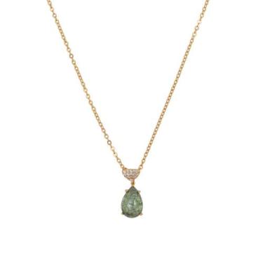 Imagem de Colar Zircônia Gota CO2008 - Akasaki, Dourado, Verde