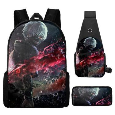 Imagem de Conjunto de mochilas escolares Tokyos Ghouls, 3 unidades para estudant