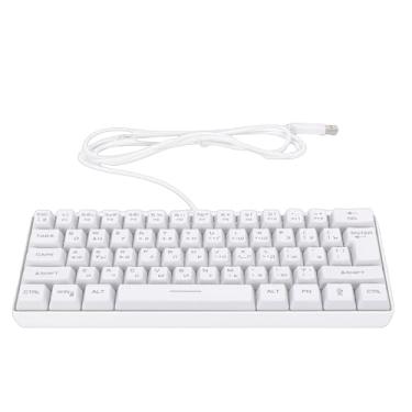 Imagem de Jectse Teclado para Jogos Russo de 61 Teclas, Teclado Mecânico RGB Compacto Com Tecnologia Anti-fantasma e Modos de Iluminação Mutáveis, para Estudo de Trabalho e Jogos (WHITE)