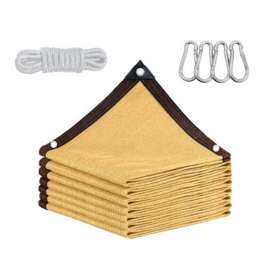 Imagem de Trailabo Toldo de Lona com Rede de Sombra Criptografada Engrossada 2x3 m, 90% Bloqueio Solar para Garagem, Piscina e Jardim, Cantos Reforçados, Proteção UV para Área Externa - Bege