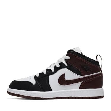 Imagem de Nike Tênis infantil Jordan 1 Mid Pré-escolar, Pônei branco/preto/escuro, 15