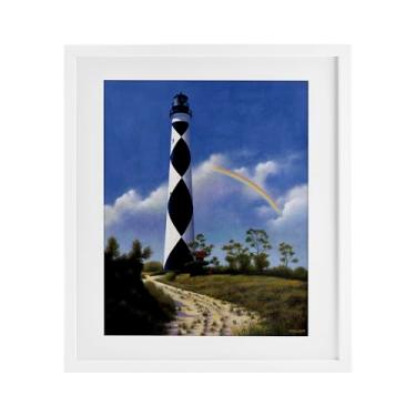 Imagem de Stupell Industries North Carolina Cape Lookout Impressão emoldurada branca sob vidro, design por Wind River Studios, 40,6 x 33,5 cm