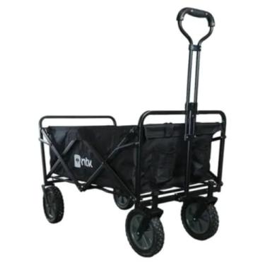 Imagem de Carrinho Dobrável Wagon de Aço, Preto, Capacidade 80kg, Estrutura em Aço e Poliéster, 102x48x89cm, para Praia, Parque, Acampamento e Compras