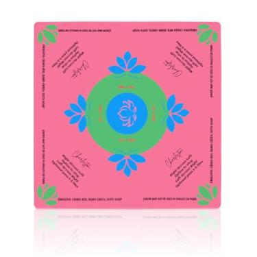 Imagem de Dawnrait® Mahjong Mat for Table with Rules - 33" Pink Neoprene American Mah Jong Table Cloth - Mahj Accessories and Gifts - Noise Reduction & Non-Slip Top Cover for Domino Pocker Card Tiles Board Game