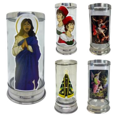 Imagem de Suporte Vela Católico 7 Dias 18 cm Vidro-Escolha o seu Santo