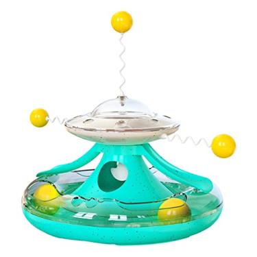 Imagem de Brinquedo de Giratório para Gatos Slow Feeder Círculo Divertido Trilhos Dispenser Comida Pets Puzzle Brinquedos Interativos