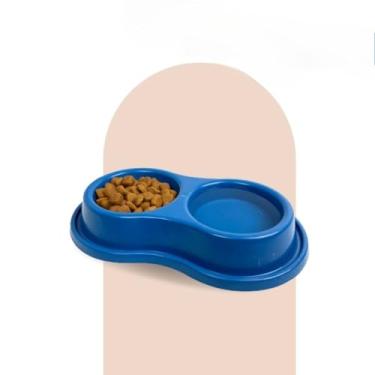 Imagem de Comedouro Duplo Anti-Formiga 250ml - Para Gatos, Cachorros e Coelhos, Polipropileno Atóxico e 100% Lavável(Azul)