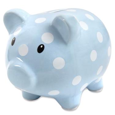 Imagem de Baby Essentials Grande cofrinho de cerâmica para meninos e meninas, dinheiro infantil e cofre, decoração perfeita para berçário de bebê, presente e lembrança de recém-nascido