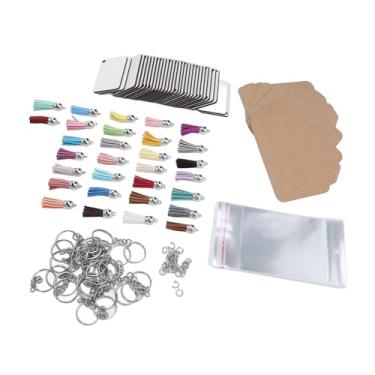 Imagem de KUIDAMOS Kit de Chaveiros de Sublimação, Espaços Em Branco Leves de Mdf para Artesanato, Conjunto de 180 Peças para Entusiastas de Artesanato Diy