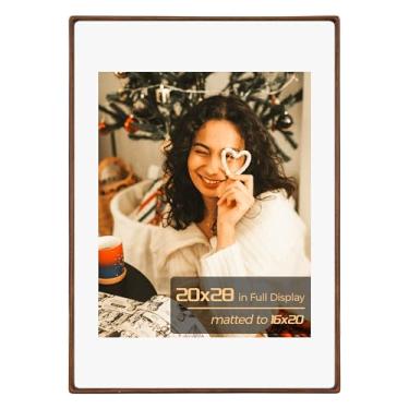 Imagem de Porta-retrato de 50 x 71 cm, moldura de madeira maciça com vidro temperado, porta-retratos de mesa 40 x 61 com tapete ou 51 x 71 cm sem tapete para decoração de parede