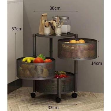 Imagem de Fruteira 3 Andares Com Rodinha