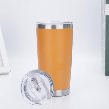 Imagem de CWPJUNDGP Caneca de carro de aço inoxidável de 590 ml, caneca de carro de camada dupla, isolamento térmico, isolamento térmico, copo mestre de gelo, grande capacidade