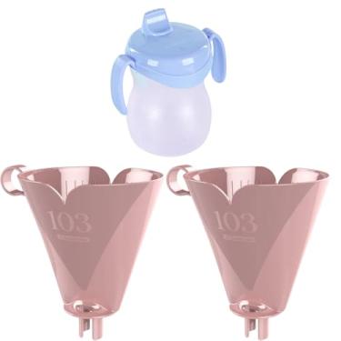 Imagem de Conjunto de 2 Suporte para Filtro de Café 103 Rosa + 1 Copo Infantil Plástico Azul 310ml
