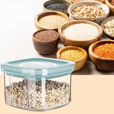 Imagem de Recipiente de armazenamento de alimentos transparente selado para armazenamento de alimentos, trava hermética, à prova de vazamento, à prova de poeira, arroz, cereal, leite, pó, lanche, caixa de