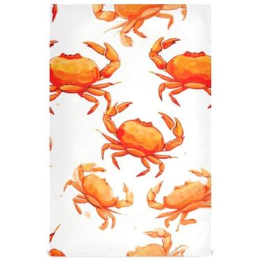 Imagem de Joisal Toalhas de prato de casa de fazenda para cozinha decorativas lindas estampas de caranguejos laranja fofos toalhas de mão de chá pano de limpeza macio absorvente 45 x 71 cm, pacote com 6