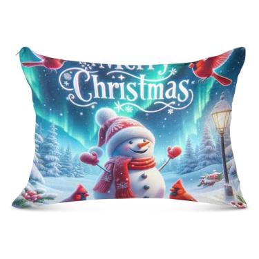 Imagem de Capas de travesseiro de flanela de pássaro de Natal fofas decorativas para o corpo fronha padrão queen king capas de almofada floral animal fronha de cama macia, tamanho king, 50,8 cm x 101,6 cm