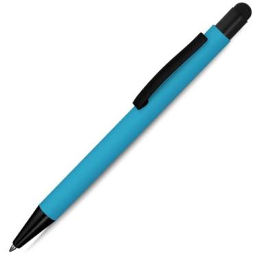 Imagem de Caneta Esferográfica em Metal Emborrachada com Ponta Touch, Escrita Azul, 2 Unidades Moderno Design (Azul 1)