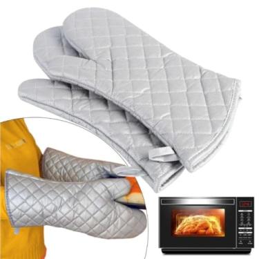 Imagem de Luva Térmica Para Forno Fogão Cozinha Multiuso Cinza Resistente ao Calor