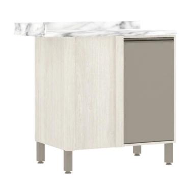 Imagem de Balcão Canto Reto De Cozinha Com Tampo 95 Cm 1 Porta De Abrir 1 Prateleira Linea Luciane Móveis