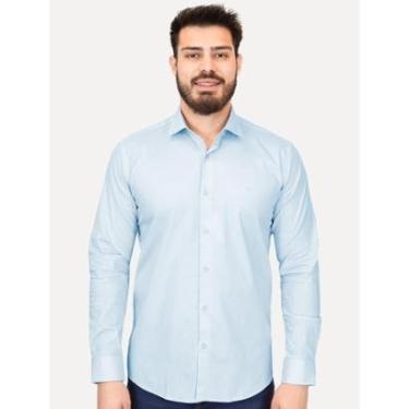 Imagem de Camisa Aramis Masculina Slim Tricoline Liso Stretch Azul Claro-Masculino
