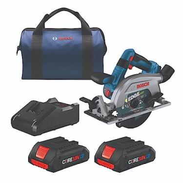 Imagem de BOSCH GKS18V-22LB25 18V Lâmina sem escova esquerda 15,5 cm Kit de serra circular com (2) baterias compactas CORE18V 4,0 Ah