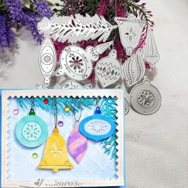 Imagem de Conjunto de bolas de Natal, moldes de metal, conjunto de bolas de Natal, moldes de corte, estênceis para fazer você mesmo, cartões de álbuns, álbum de fotos, moldes decorativos de papel em relevo para