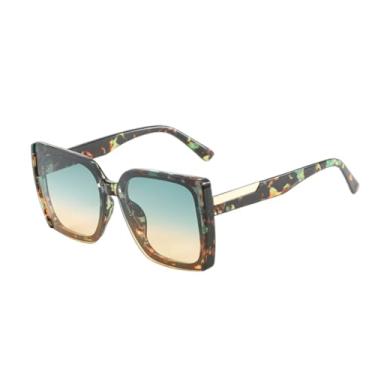 Imagem de HCPIHF Óculos de grau femininos com lentes multicoloridas e gradientes, leves (verde)