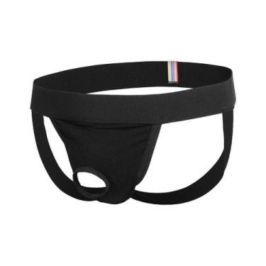 Imagem de Jockstrap com furo na frente - ARCO-ÍRIS, Preto, M