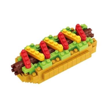 Imagem de Blocos De Montar DIY Para Crianças Modelo 3D De Fast Food Hambúrguer B