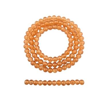 Imagem de DandS ltd Contas de vidro Crackle Lampwork para fabricação de joias, pulseiras douradas, vibrantes, colares, brincos, suprimentos de miçangas e kits de artesanato para joias artesanais, 80 peças de 10