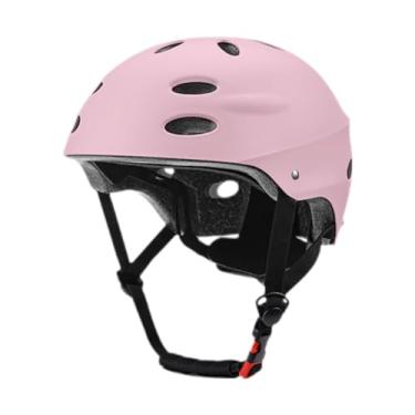 Imagem de UGPLM Capacete infantil com fivela ajustável para ciclismo de estrada, ideal para crianças que andam de bicicleta e skate, Luz Rosa