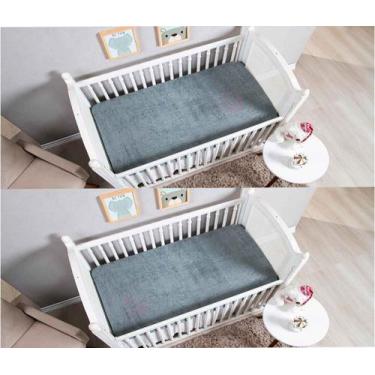 Imagem de Combo 2 Lençóis Plush De Berço Tecido Manta Soft Com Elástico - Bella 