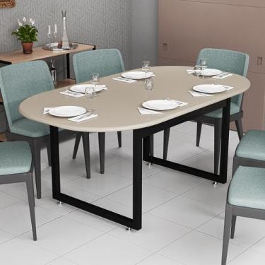 Imagem de Mesa De Jantar Oval Industrial Com Tampo 100% Mdf 137x90cm - Nego Móve