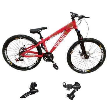 Imagem de Bicicleta 26 VikingX T25 21v Cambios Shimano Dianteiro e Traseiro Pneu 26 Cravudo-Unissex