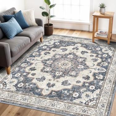 Imagem de Tapete quadrado para sala de estar 12 x 12 cm: tapetes resistentes a manchas para quarto sala de jantar sob o sofá oriental antiderrapante durável tapete de cozinha interior leve ultra fino