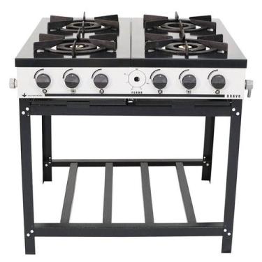 Imagem de Fogão Industrial Gás Baixa Pressão Bravo 4 Bocas Br4b Venâncio - VENAN